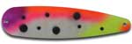 Warrior Lures 220 Pink Bloomers Hot Glow trolling / fishing spoons. Hot Glow Muskee, Salmon, Lake Trout, Steelhead trolling / fishing spoons. Glow for 3 hours!