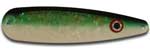 Warrior Lures 226 Green Alewife Hot Glow trolling / fishing spoons.  Hot Glow Muskee, Salmon, Lake Trout, Steelhead trolling / fishing spoons.  Glow for 3 hours!