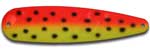 Warrior Lures 228 Bumble Bee Hot Glow trolling / fishing spoons. Hot Glow Muskee, Salmon, Lake Trout, Steelhead trolling / fishing spoons. Glow for 3 hours!