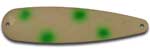 Warrior Lures 236 Irish Chicken Pox Hot Glow trolling / fishing spoons. Hot Glow Muskee, Salmon, Lake Trout, Steelhead trolling / fishing spoons. Glow for 3 hours!
