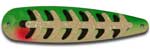 Warrior Lures 240 Natural Born Slayer Hot Glow trolling / fishing spoons. Hot Glow Muskee, Salmon, Lake Trout, Steelhead trolling / fishing spoons. Glow for 3 hours!