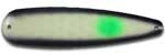 Warrior Lures 251 Seasick Wobbler Hot Glow trolling / fishing spoons.  Hot Glow Muskee, Salmon, Lake Trout, Steelhead trolling / fishing spoons.  Glow for 3 hours!