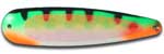 Warrior Lures 252 Psycho Perch Hot Glow trolling / fishing spoons. Hot Glow Muskee, Salmon, Lake Trout, Steelhead trolling / fishing spoons. Glow for 3 hours!
