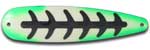 Warrior Lures 254 Captain Happy Hot Glow trolling / fishing spoons. Hot Glow Muskee, Salmon, Lake Trout, Steelhead trolling / fishing spoons. Glow for 3 hours!