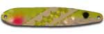 Warrior Lures FL 043 Lemon Ice Flutter fishing spoons. Salmon, SteelHead and Walleye fishing spoons.