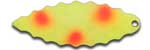 Warrior Lures 058 Fire Dot Willow Leaf fishing blades. Bass and Walleye fishing blades.