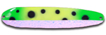 Warrior Lures XL 332NC Green Froggy Flutter fishing spoons. Salmon, SteelHead and Walleye fishing spoons.